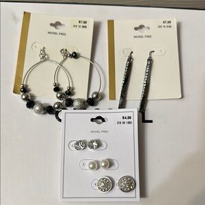 Target Silver and Black Earring jewelry Set bundle💕 nwt 4x15$